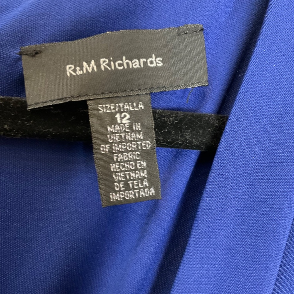R&M Richards long sleeve blue cocktail formal wedding guest dress size 12 - Picture 8 of 9